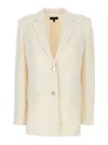 Theory Notched-lapel Single-breasted Blazer In White