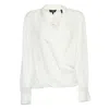 Theory Ivory V-neck Blouse With Lapel Wrap In White