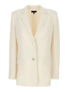 Theory Notched-lapel Single-breasted Blazer In Neutrals