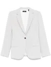 Theory Admiral Crepe One-button Staple Blazer In Gray
