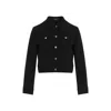 Theory Shrunken Trucker Jacket In Admiral Crepe In Black