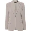 Theory Admiral Crepe One-button Staple Blazer In Beige