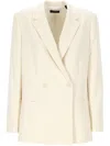 Theory Double-breasted Blazer In Gray