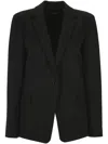 Theory Admiral Crepe One-button Staple Blazer In Black