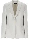 Theory Blazer In Grey Linen In Neutral