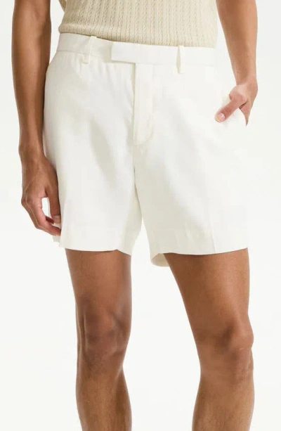 Theory Jarin Linen Blend Shorts In Ivory