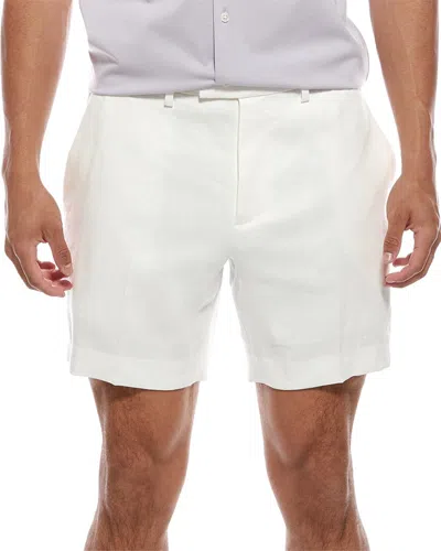Theory Jarin Linen-blend Short In Neutral