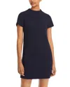 Theory Dolman-sleeve Tweed Canvas Mini Dress In Deep Navy