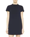 Theory Jatinn Short-sleeve Traceable Wool Suiting Dress In Blue