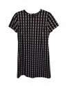 Theory Jatinn Geometric Tile-print Shift Dress In Black Wool In Black