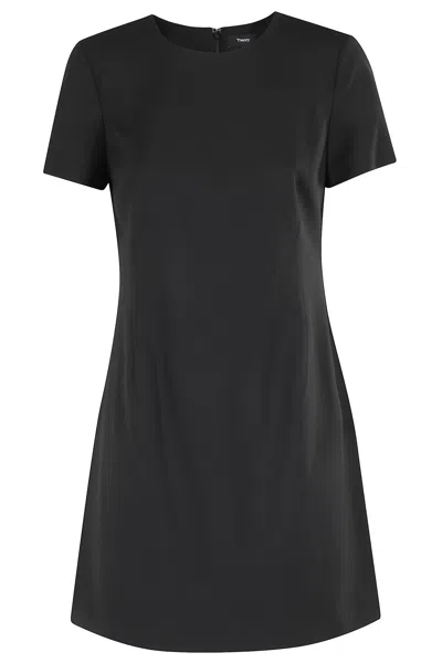 Theory Jatinn Traceable Wool Dress In Black
