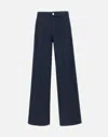 Theory Wide Straight Leg Midnight Blue Jeans In Blue