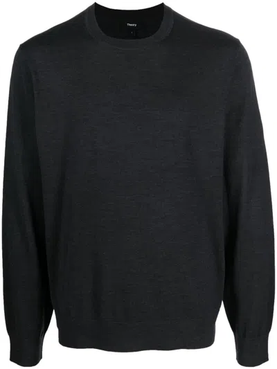 Theory Crew-neck Pullover Jumper In Gray