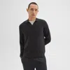Theory Johnny Collar Sweater In Merino Wool In Mink Melange