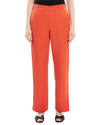 Theory Jolinta Summer Linen-blend Pant In Orange
