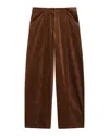 Theory Front Seam Cotton Blend Corduroy Pants In Brown