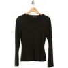 Theory Junia Long Sleeve Pima Cotton T-shirt In Black