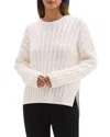 Theory Karenia Cable Knit Wool & Cashmere-blend Sweater In White