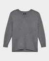 Theory Karenia Wool Cashmere V Neck Sweater In Lt Chrcl