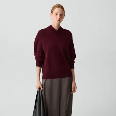 Theory Karenia Sweater In Cashmere In Burgundy