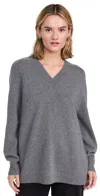 Theory Karenia Wool Cashmere V Neck Sweater In Light Charcoal