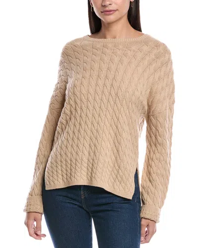Theory Karina Cable Wool & Cashmere-blend Sweater In Brown