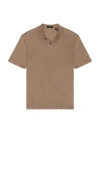 Theory Kayser Short Sleeve Polo In Walnut
