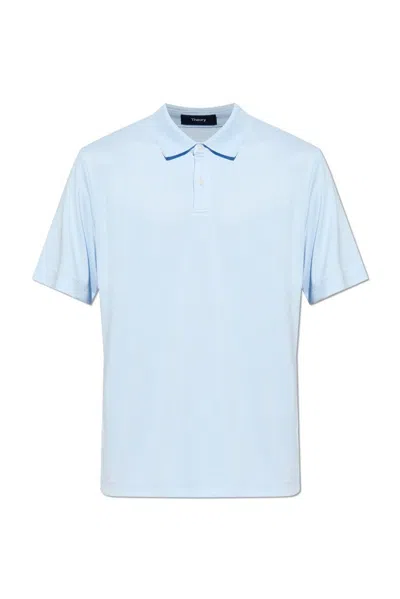Theory Short-sleeved Polo Shirt In Blue