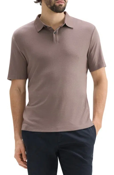 Theory Kayser Solid Modal Blend Polo In Walnut