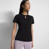 Theory Keyhole Tiny Tee In Organic Cotton In Black