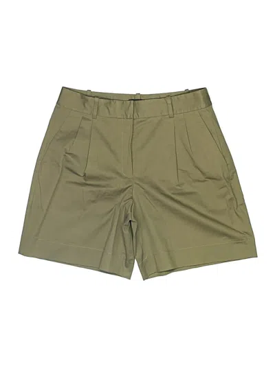 Pre-owned Theory Khaki Shorts In Green
