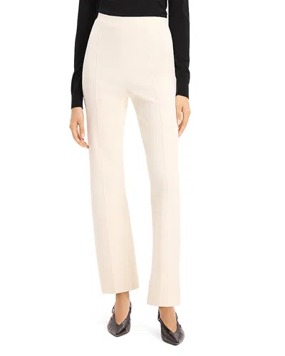 Theory Kick Flare Compact Crepe Pants In Pink
