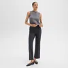 Theory Kick Pant In Herringbone Knit In Charcoal Melange
