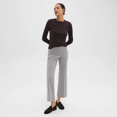 Theory Kick Pant In Stretch Houndstooth Knit In Cinder Multi