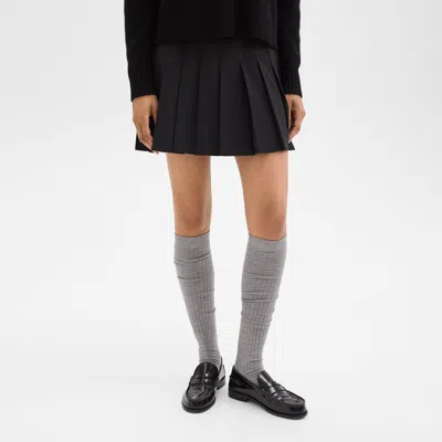 Theory Knee High Socks In Washable Wool In Light Charcoal