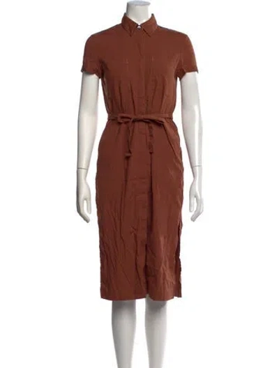 Pre-owned Theory Knee-length Dress In Brown