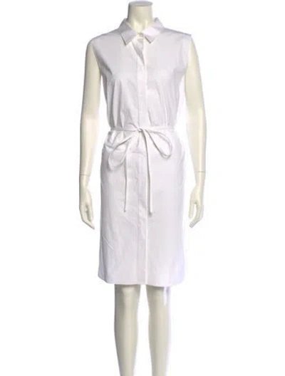 Pre-owned Theory Knee-length Dress W/ Tags In White