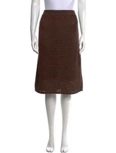 Pre-owned Theory Knee-length Skirt In Brown