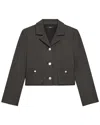 Theory Check Recycled Wool Blend Crop Jacket