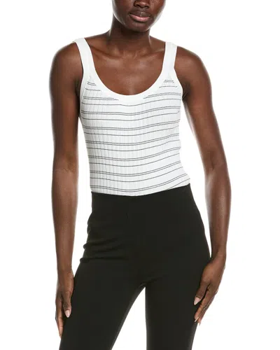 Theory Knit Contrast Tank In White
