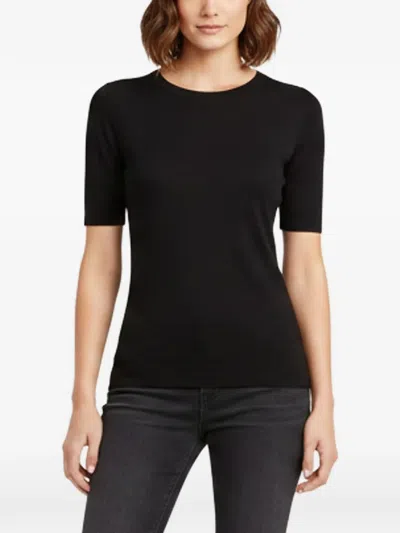 Pre-owned Theory Knit Crew-neck T-shirt In Black
