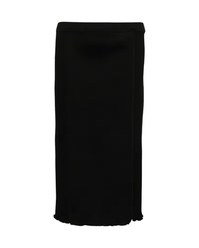 THEORY KNIT MIDI SKIRT IN BLACK POLYAMIDE