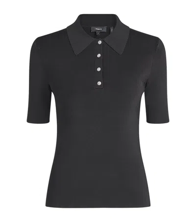 Theory Knit Polo Shirt In Black