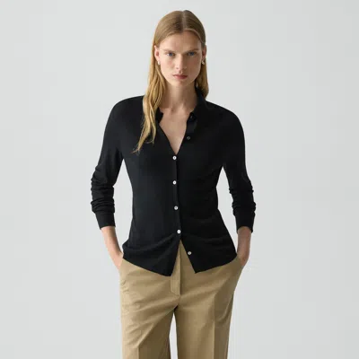 Theory Knit Shirt In Regal Wool In Black