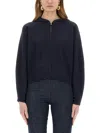 Theory Knit Sweatshirt With Zipper In Blue