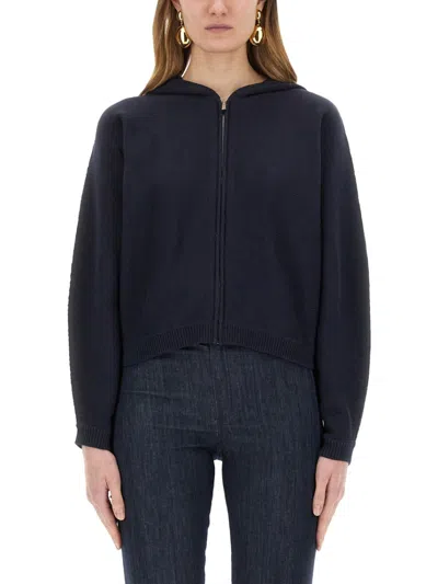 THEORY THEORY KNIT SWEATSHIRT WITH ZIPPER