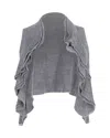 Theory Knit Waistcoat With Waterfall Effect In Grey Wool In Grey