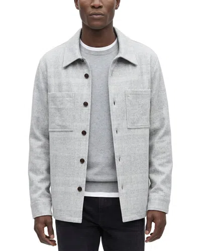 Theory Knit Wool-blend Overshirt In Gray