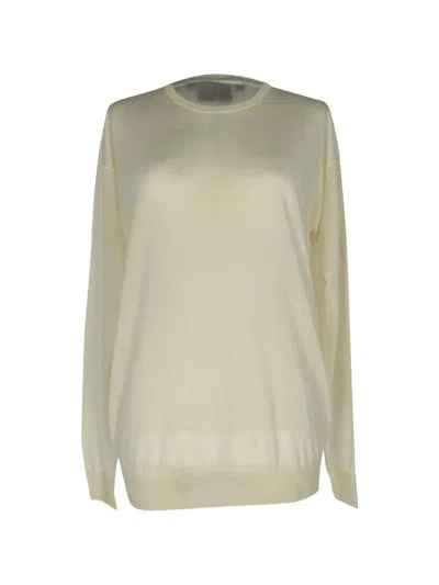 Pre-owned Theory Knitted Crew-neck Sweater In Neutrals