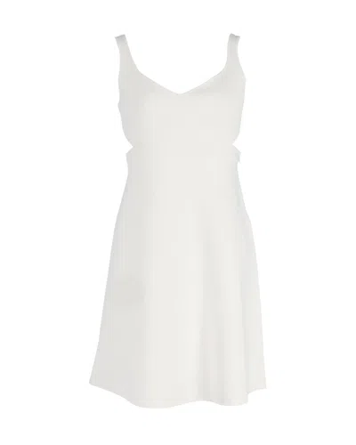 Theory Knitted Mini Dress In White Viscose